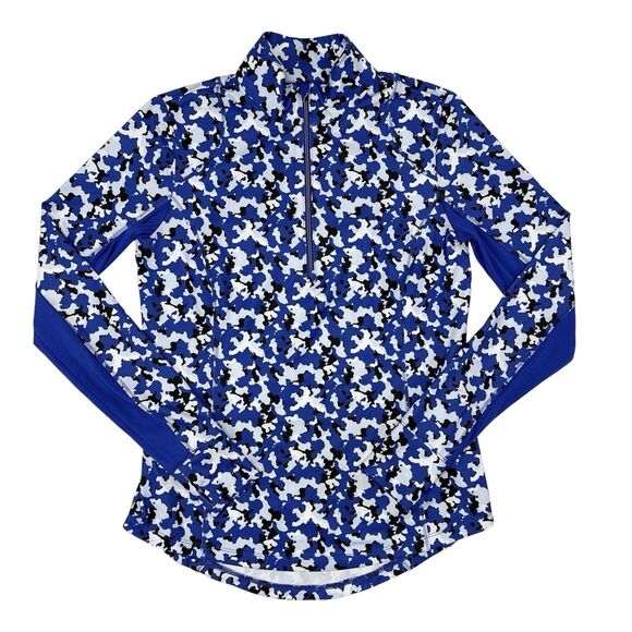 Zero Restriction Jackets & Blazers - Zero Restriction Golf Pullover Top Womens Size Small Blue Camouflage Performance